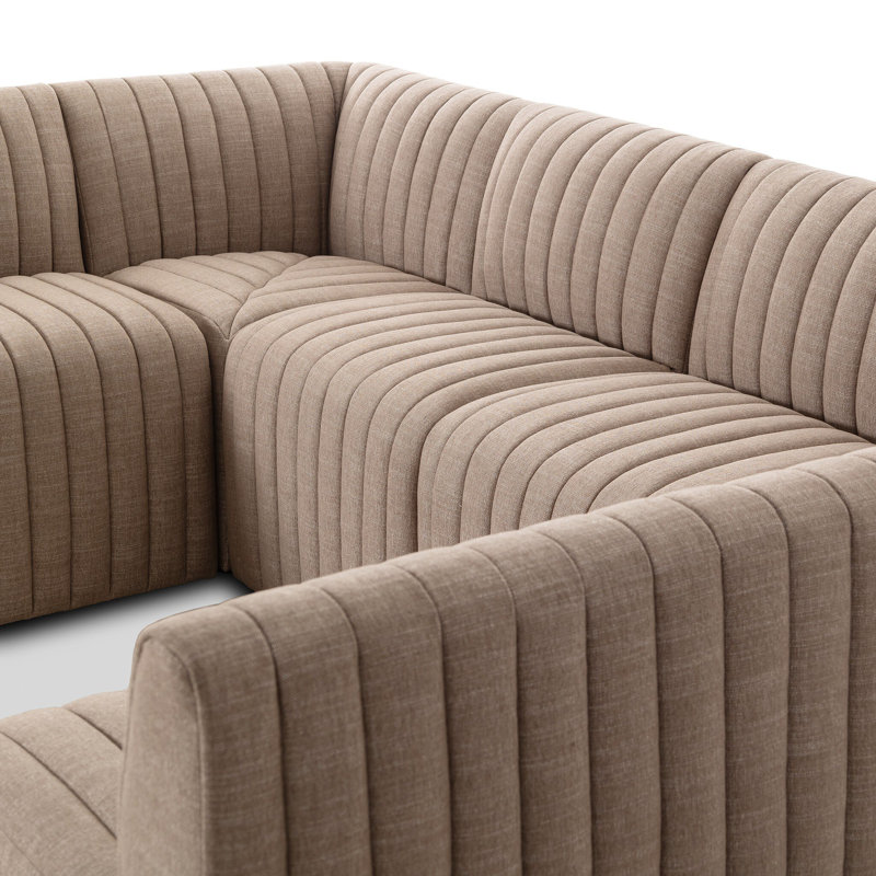 Banquette de salle à manger Camille 106 po - Crypton Nomad Taupe, H 31,5 po x l 106 po x P 66,5 po