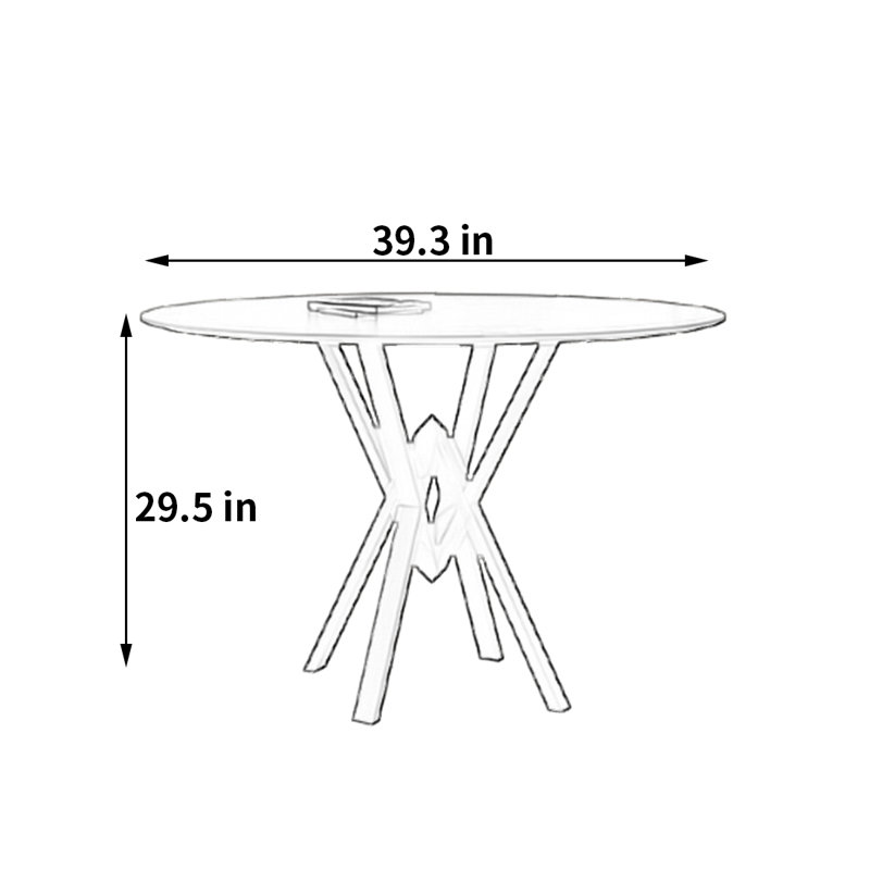 Petite table de style Wabi-sabi, H 29,5 po x L 39,3 po x l 39,3 po