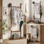 Coat Rack Solid Wood Hanger 23.6 x 11 x 71 in Easy to Assemble Walnut