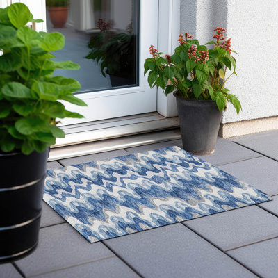 Washable Abstract Indoor / Outdoor Rug