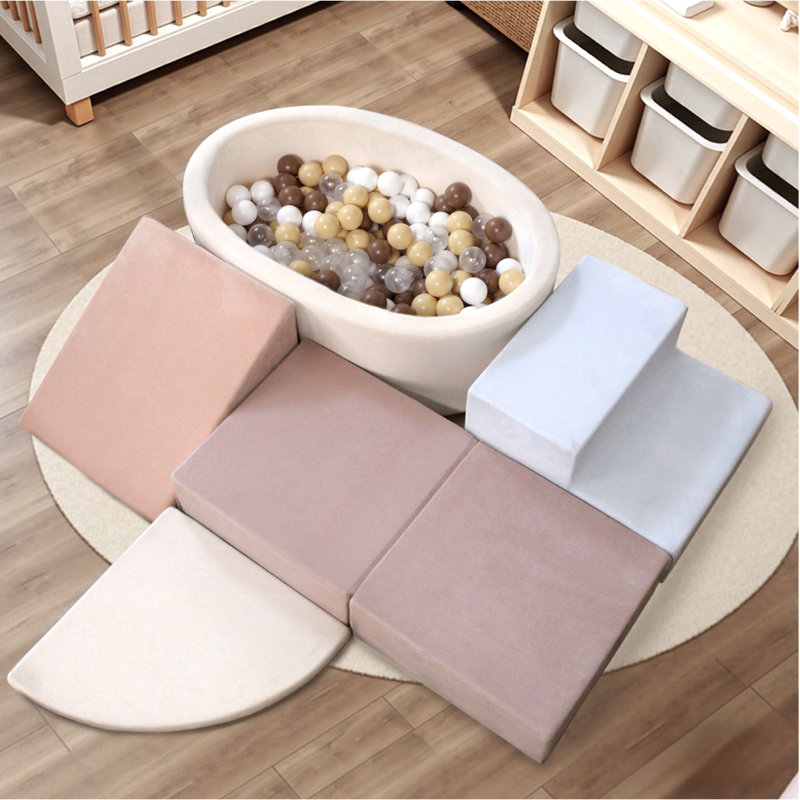 Blocs d'escalade en mousse 6 pièces SoftPark, Rose et bleu