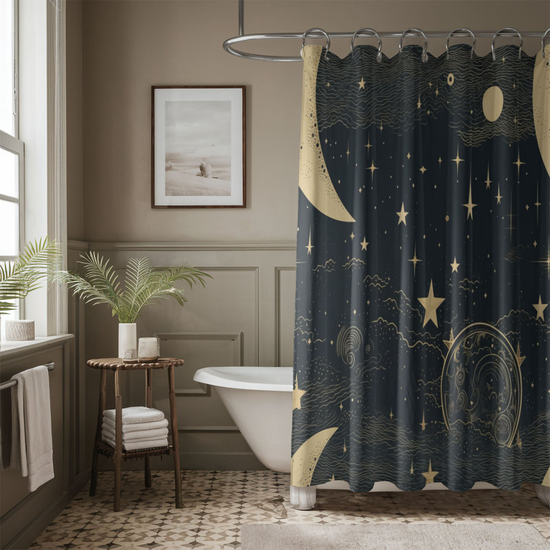 Parkeston Abstract Shower Curtain, 74"H x 71"W