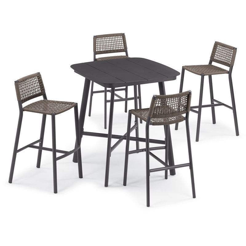 Ensemble de salle à manger en aluminium thermolaqué 36 po pour 2 personnes Eiland Square, 4