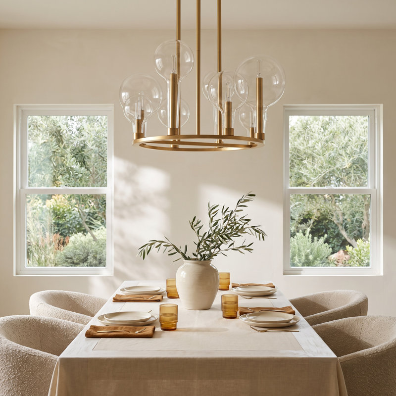 Indira 8 - Light Dimmable Wagon Wheel Chandelier, Lacquered Brass
