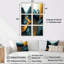 «Quiet Bold Mountain in Emerald Gold Harmony», ensemble de 6 impressions sur toile-1396924582-1396924601