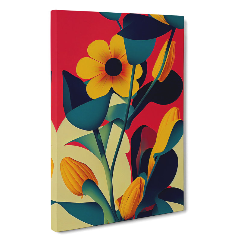 The Abstract Flowers No.3 - Wrapped Canvas, 50cm H x 35cm W x 3cm D