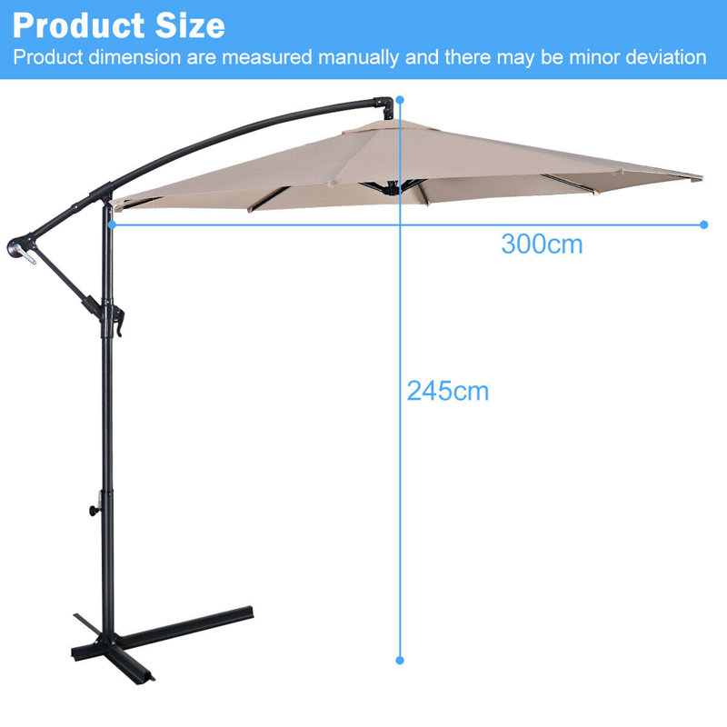 Rio 300cm Cantilever Parasol, Beige