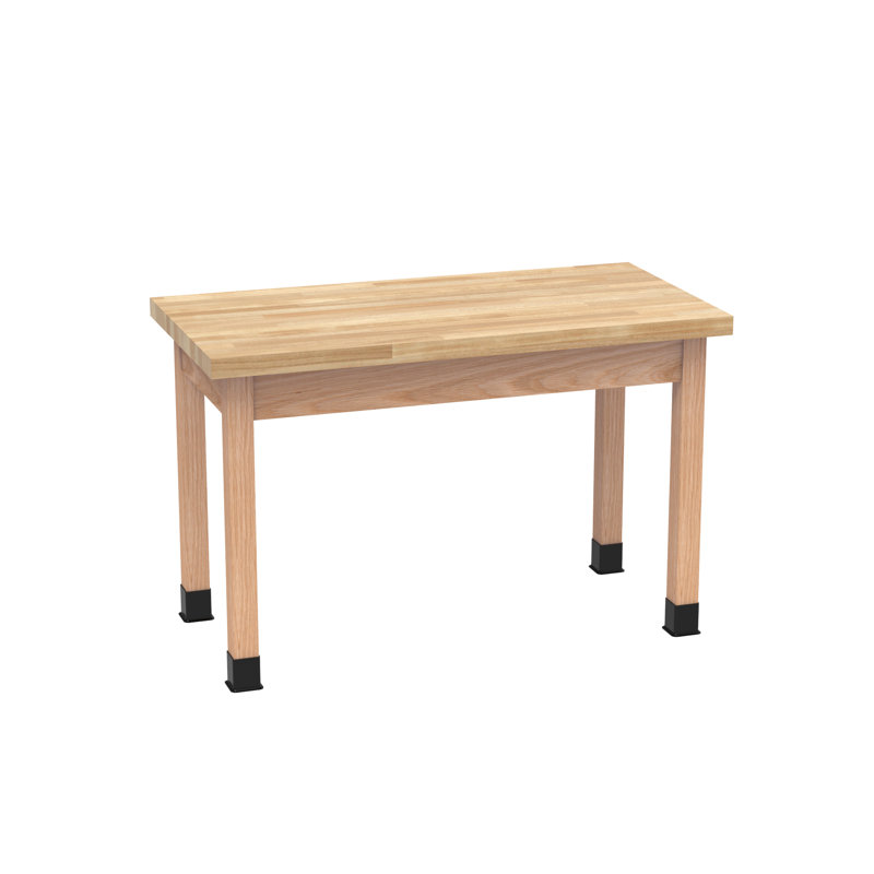 Série de tables à tablier PerpetuLab, Bloc d'érable naturel / chêne, H 30 po x L 60 po x l 36 po