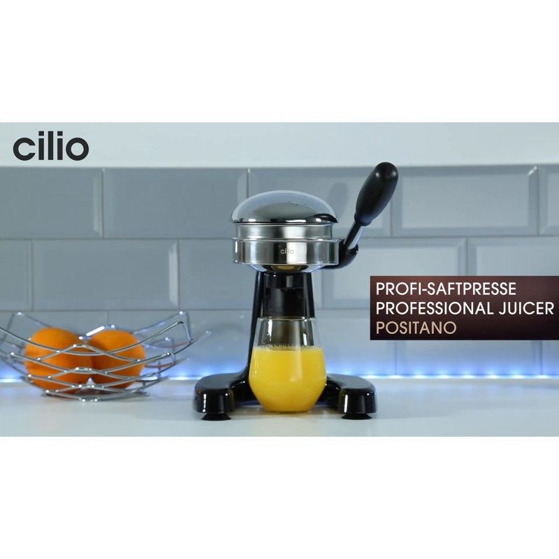 Compact Red Stainless Steel Lever Action Citrus Juicer