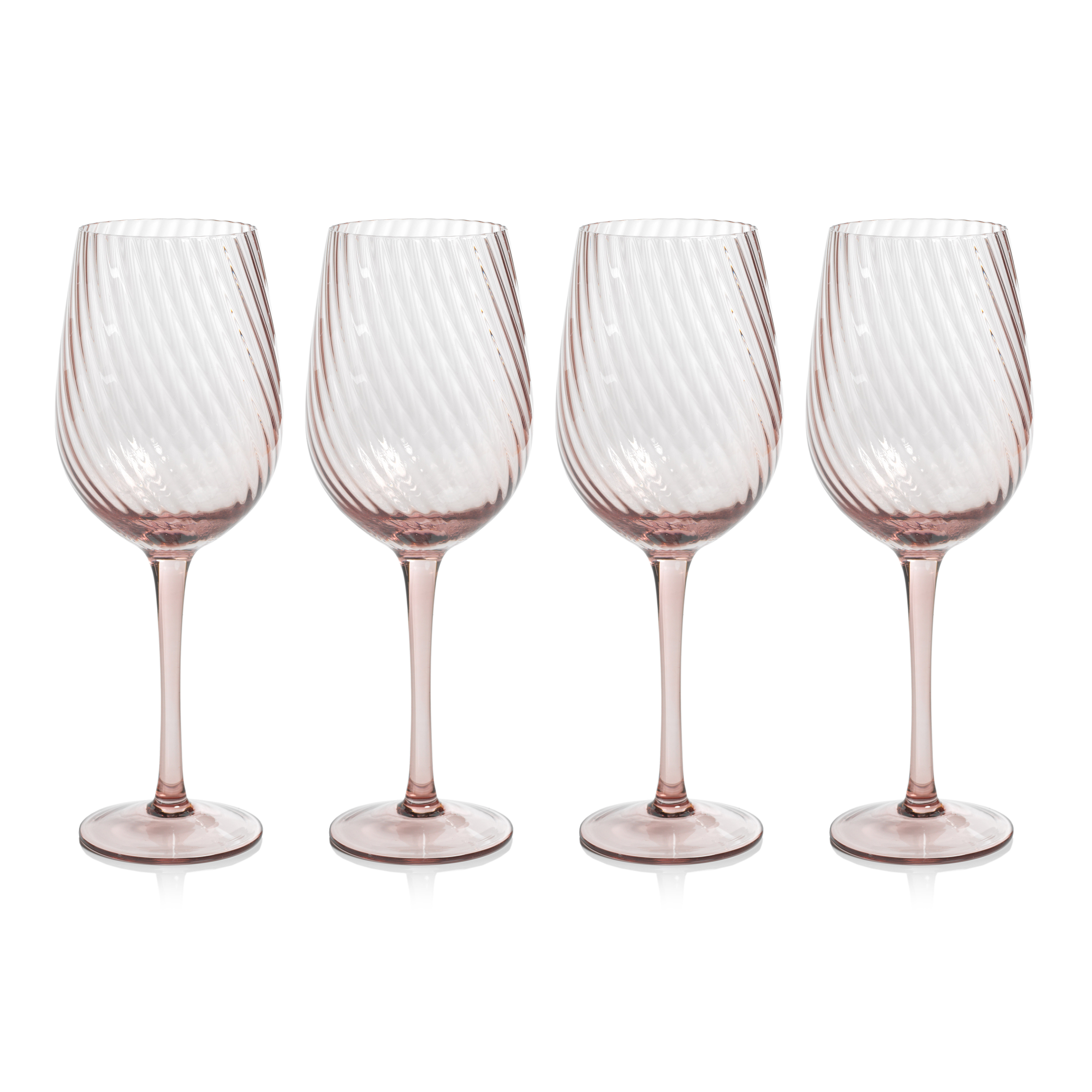 Joss & Main Bonnie Optic Swirl White Wine Glasses, Set of 4 | Wayfair