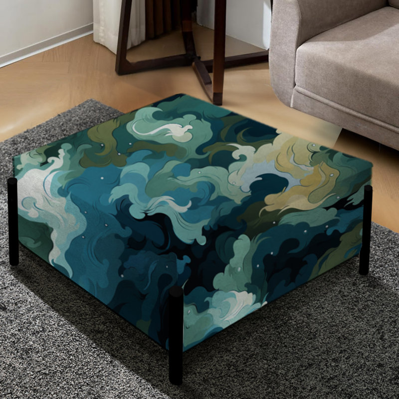 Camo Dreamscape Camouflage I - Abstract Large Square Ottoman
