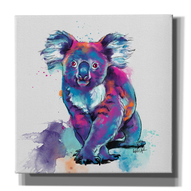 «Rainbow Koala» par Dawg Painter, H 12 po x l 12 po x P 0,75 po
