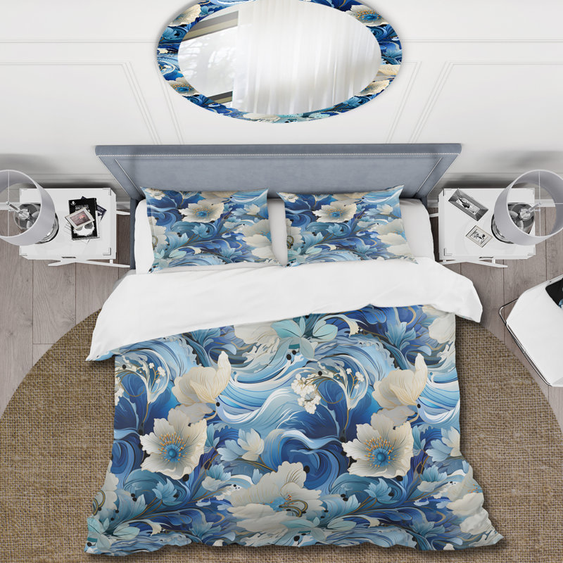 Literie à motif cachemire Coastal Breeze II, Housse de couette simple + 1 taie décorative stan