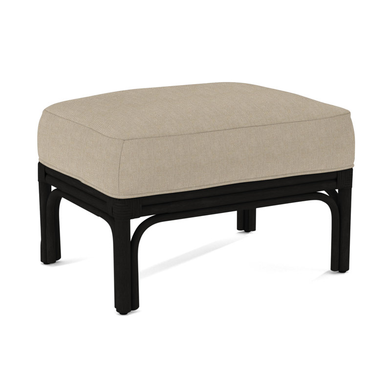 Boca Ottoman, White Textured Performance; 0865-91, Havana