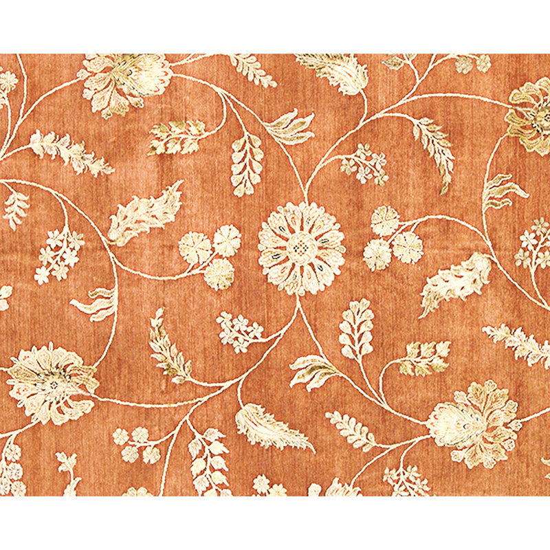 Hand Knotted Area Rug in Rust