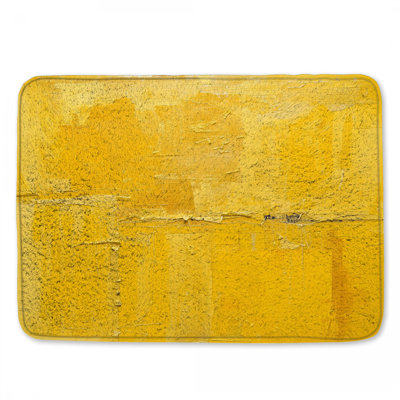 Tapis de bain texturé jaune abstrait