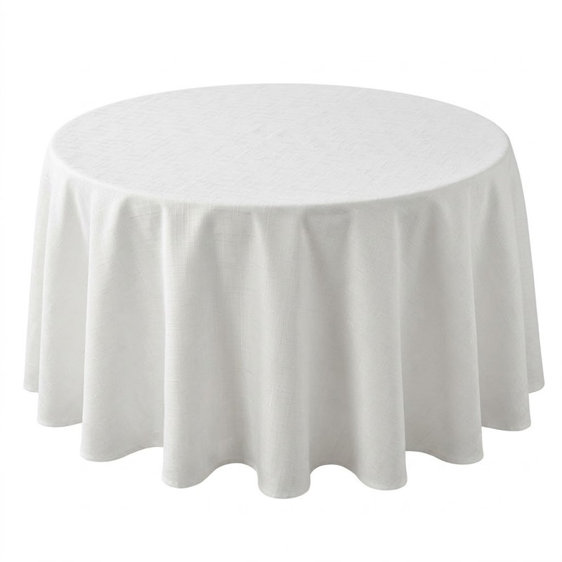 Bourland Plain Linen Look Tablecloth, 180cm W Round, Teal