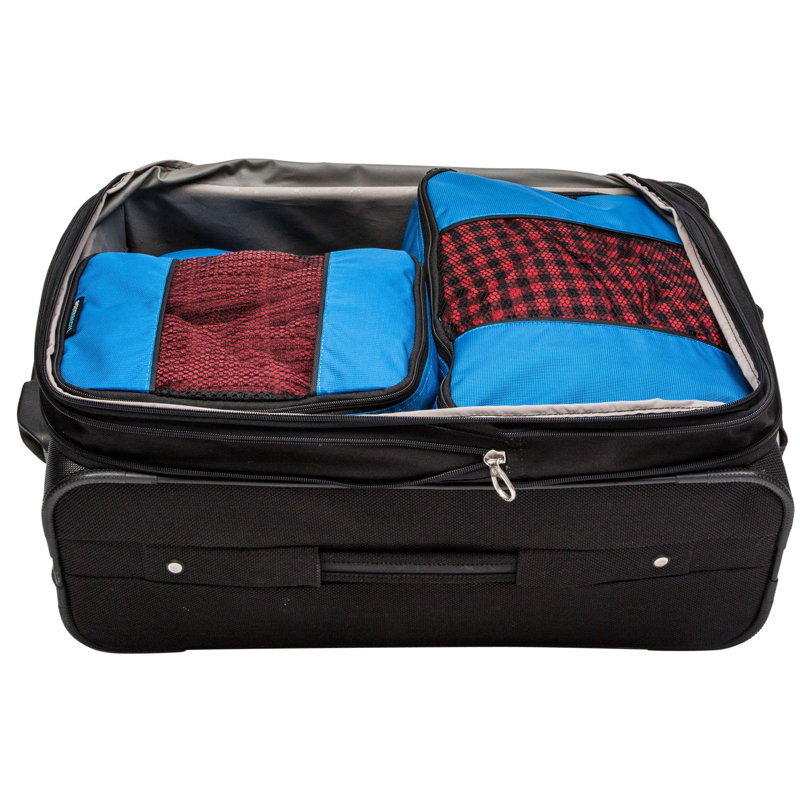 Luggage Packing Organization Cubes 5 Pack, Blue, 2 Small, 2 Medium, 1 Large