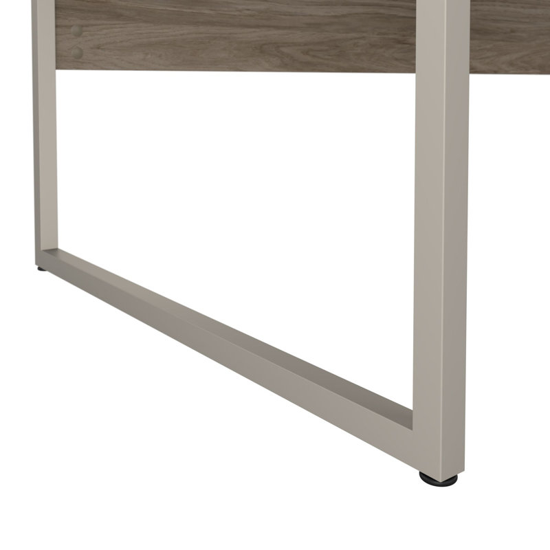 Office 500 Collection Hybrid Desk and 3 Drawer Mobile Pedestal, 29.91" H x 71.02" W x 29.37" D, Modern Hickory