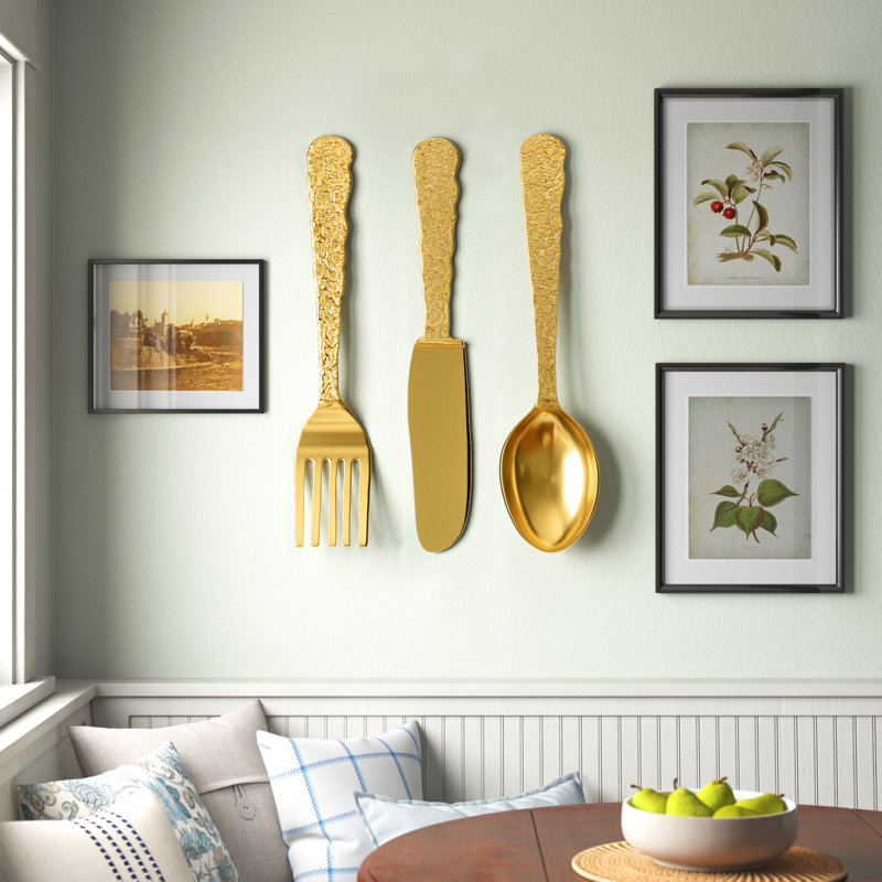 Glam Food & Beverage Wall Decor on Metal, Gold