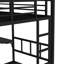 Lit superposé double au-dessus d'un lit double en métal de couleur noire avec garde-robe intégrée, lit gigogne, table pliante, système d'utilisation efficace de l'espace, procédé de revêtement antirouille, bureau pliable à installation rapide,-1977352189
