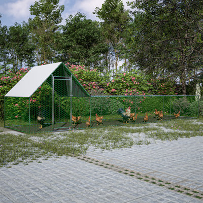26'Lx6.7'Wx6.6' Ft Large Metal Chicken Coop, Walk-In Chicken Run, Galvanized Wire Poultry Chicken Hen Pen Cage, Rabbits Duck Cages With Waterproof And -  Archie & Oscar™, ACAB40D6D50B49D8A60DE1C2700A2F24