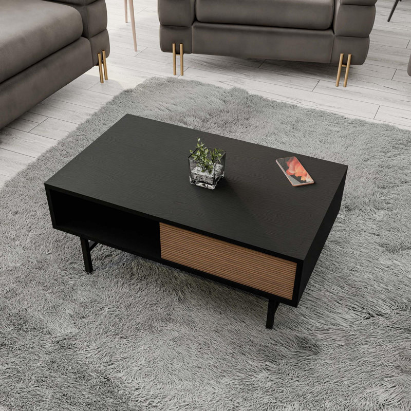 Glorias Coffee Table, Black/Walnut