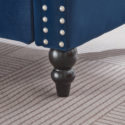 Méridienne avec accoudoir gauche et coussin lombaire, accoudoir rond