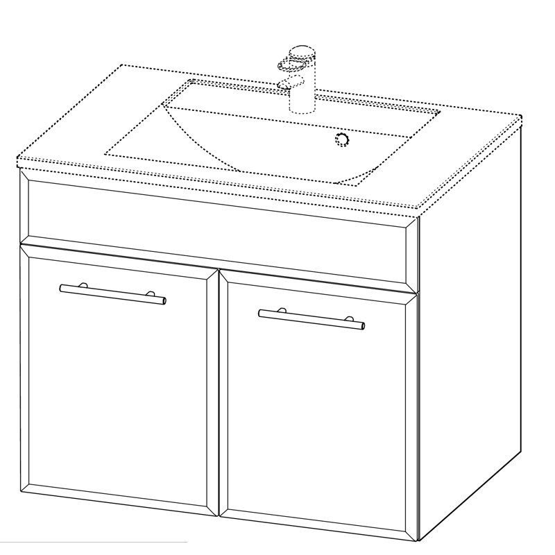 Marita Marita 76cm W X 68cm H X 53cm D Freestanding Under Sink Cabinet