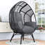 Fauteuil de patio en osier avec coussin en rotin gris New Style-797090368
