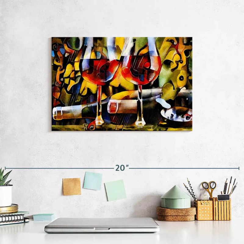 Vin sur toile, H 8 po x l 12 po x P 1 po