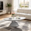 Table basse ovale moderne en pierre 47,27 ", base sculpturale en fibre de verre pour salon et appartement-123028473