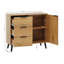Armoire de rangement pratique avec trois tiroirs et une tablette réglable, design Mid-Century pour organiser votre espace de vie