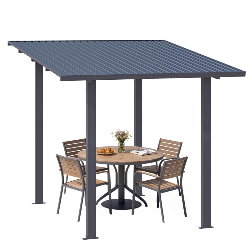 2.4X3.6M Outdoor Hardtop Gazebo Pergola For Patio, 249" H x 256" W x 257" D