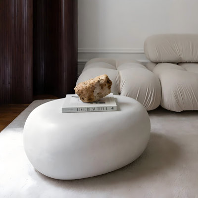 Pruitt 27.95" Concrete Pebble Coffee Table