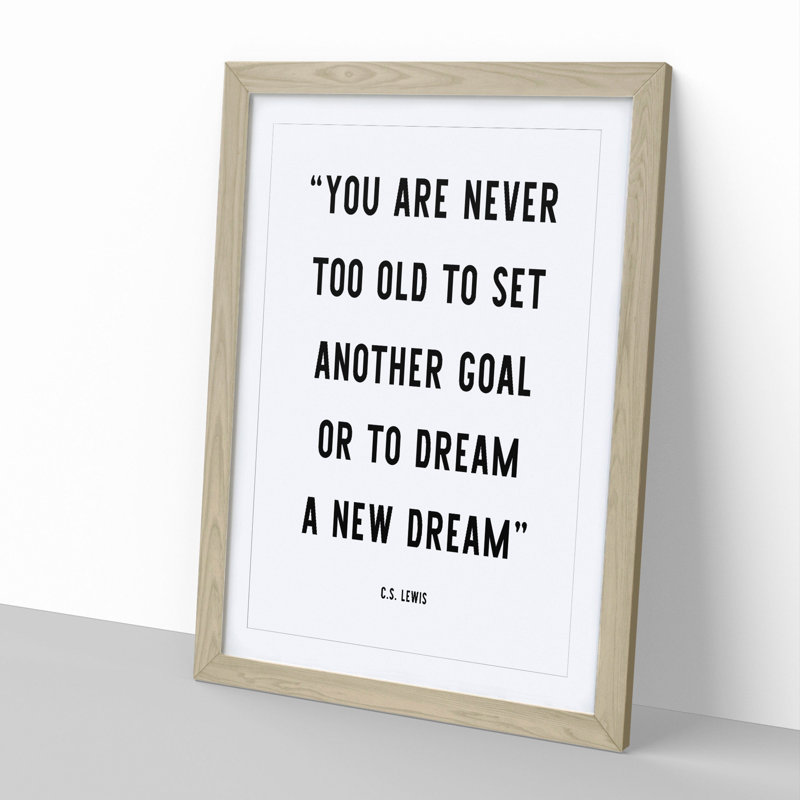 Dream a New Dream - Picture Frame Typography, 90cm H x 65cm W x 2cm D, Oak