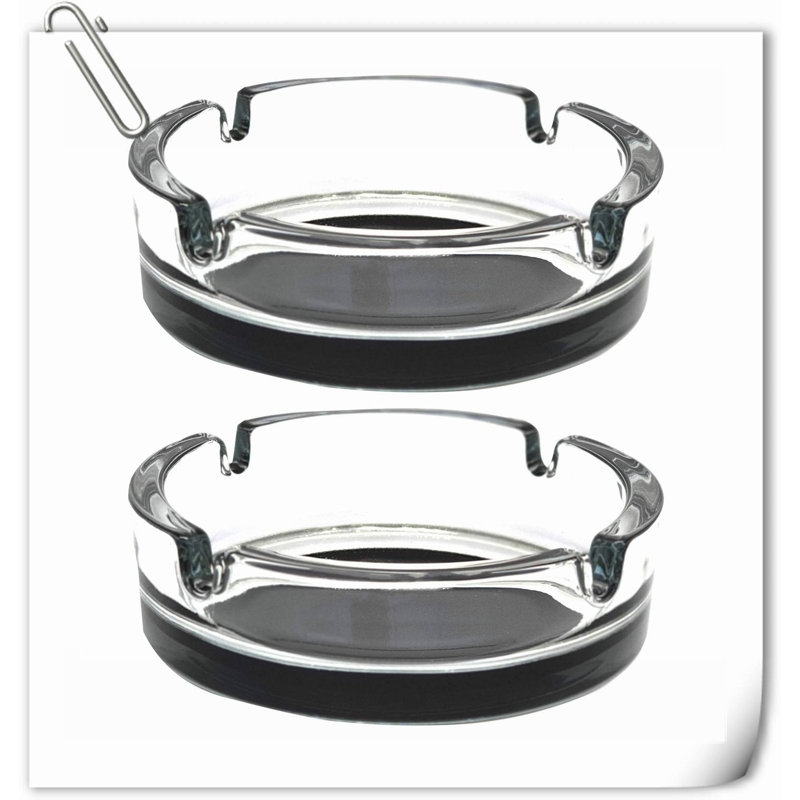 Rephen Glass Ashtray, Black-Based