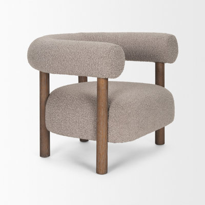 Fauteuil demi-tonneau moderne Shaela Boucle
