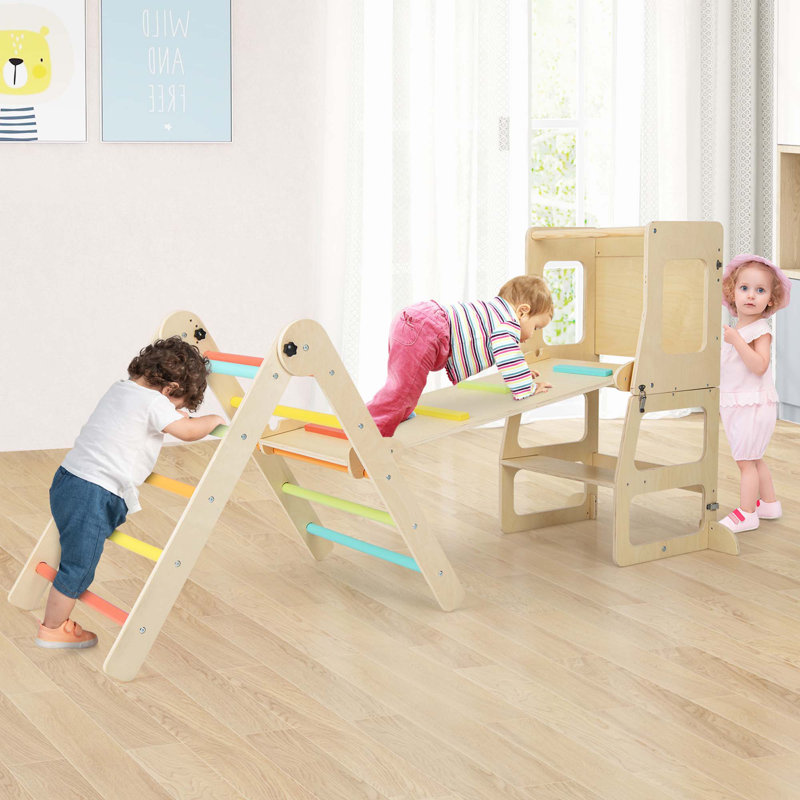 Ensemble de jouets d'escalade pour tout-petits 7-en-1 avec marchepied réversible Costway multicolore