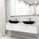 Sottile MatteShell Black Rectangular Vessel Bathroom Sink with 11'' H Faucet
