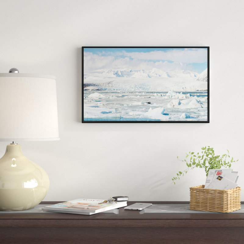 Reproduction de photo sur toile tendue encadrée, "Glacier de Watnajokull en Islande", H 28 po x l 60 po x P 1,5 po