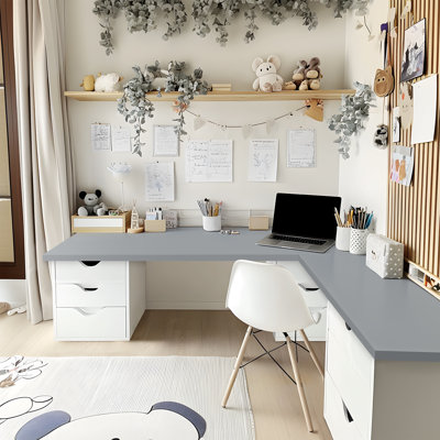 Kaboon Universal Tabletop, Solid One-Piece Melamine Table Top, Home and Office Countertop