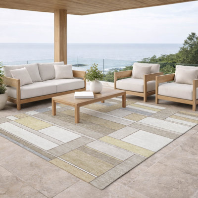 Tapis géométrique intérieur / extérieur lavable à la machine Chantille ACN2834