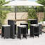  Ensemble de 6 tabourets de jardin Garden, PE compact et rotin noir-231810052-231810053