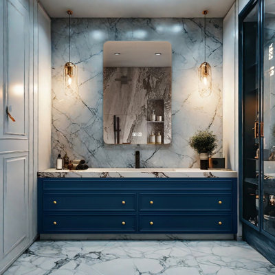 French modern rock plate bathroom cabinet