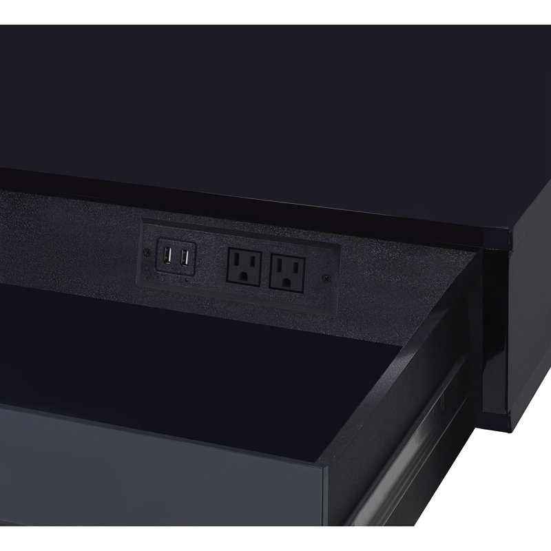 Bureau Genoveva, Noir, noir, noir, noir, H 32 po x l 54 po x P 22 po