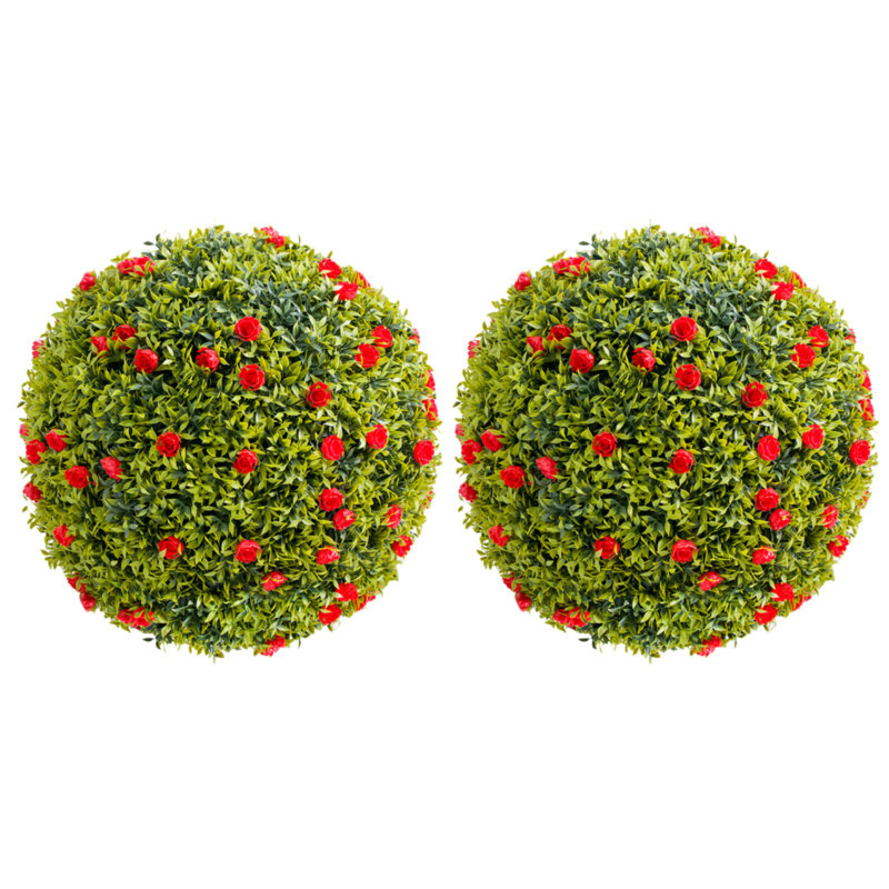 Ensemble de 2/4 boules de fleurs topiaires artificielles avec chaînes suspendues pour le patio, le jardin, le mariage et la décoration intérieure