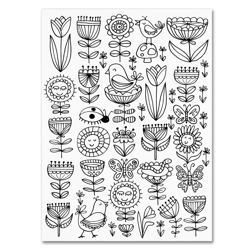 «Arbres et fleurs» par Arzel, impression sur toile tendue, H 24 po x l 18 po x P 2 po