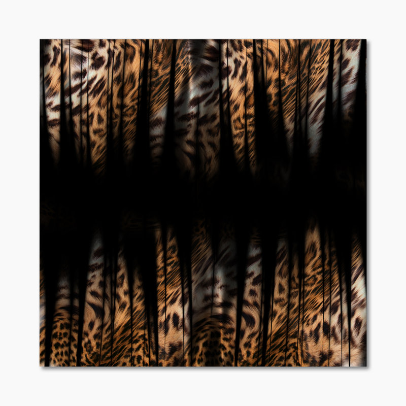 Léopard et tigre II - photographie, L 36 po x H 36 po, Toile tendue