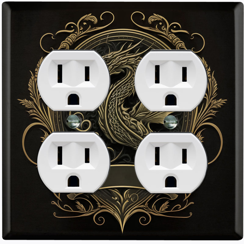 Copper Rust Patina Teal Print 2 - Gang Toggle Light Switch Standard Wall Plate
